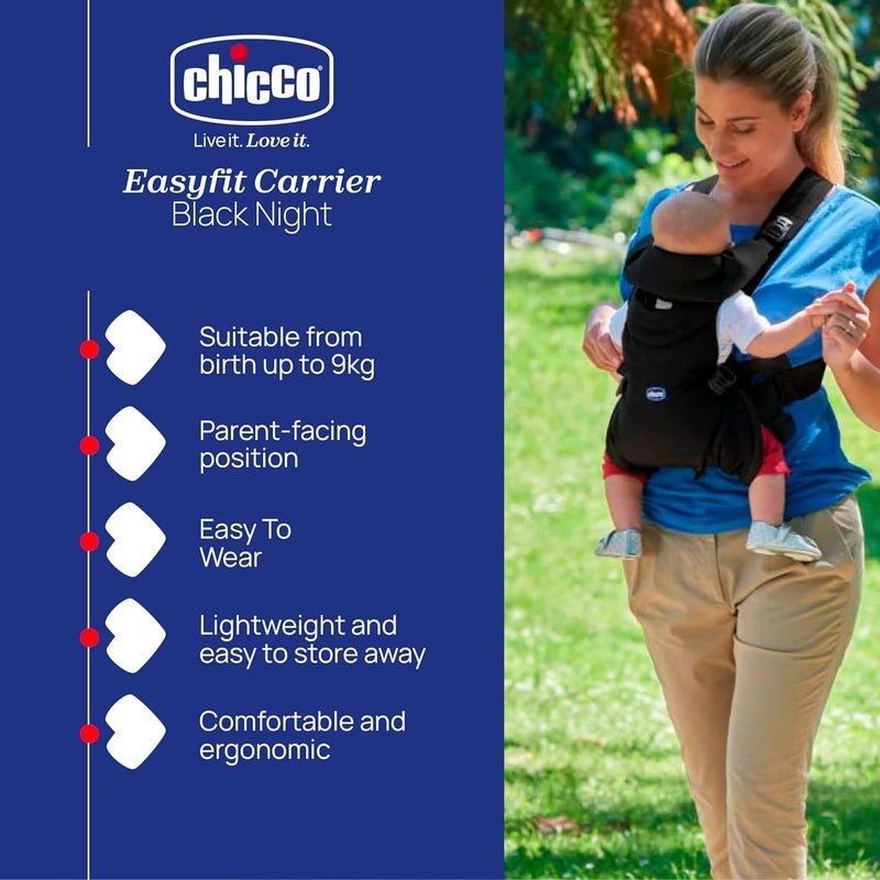 Chicco Easy Fit Baby Carrier 0-9kg, Black Night - Image 2